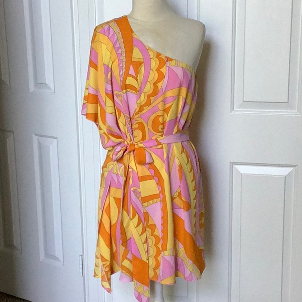 Show Me Your MuMu Trish Caribbean Cocktail one shoulder mini dress. Size S. NWOT - Picture 5 of 10